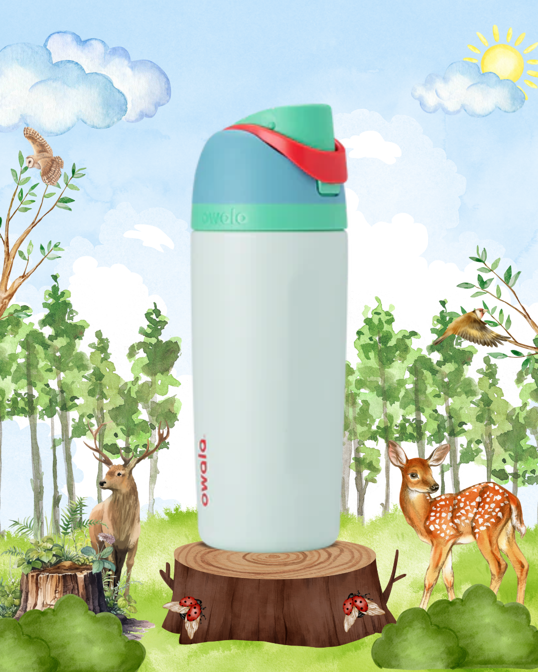 Owala KIDS FreeSip Borraccia Acciaio Inox 16 Oz – Junior Explorer – Bevi Con Canuccia O A Sorso Libero