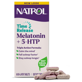Natrol Melatonin + 5 HTP Advanced Sleep 60 เม็ด สูตรใหม่ หลับง่าย ยาวและผ่อนคลาย