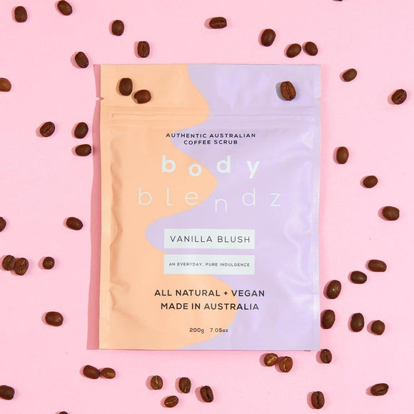 BodyBlendz Vanilla Blush Coffee Scrub 200g สครับผิวและหน้าที่ดีที่สุด ลดการเกิดอาการระคายเคือง ผิวนุ่ม ชุ่มชื้น