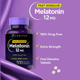 Carlyle Melatonin Extra Strength 12mg 300 เม็ด เมลาโทนินช่วยการนอนหลับอย่างปลอดภัย