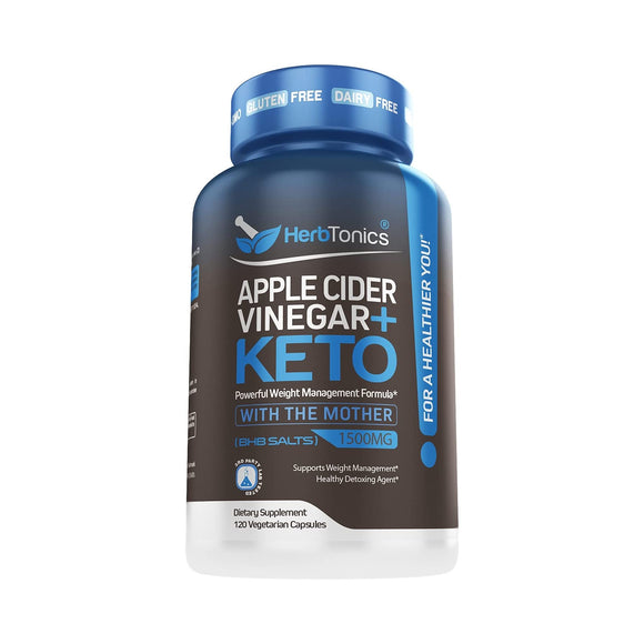 Herbtonics Apple Cider Vinegar + BHB - ลดกินจุกจิก ลดน้ำหนัก เพิ่มพลังงาน 120 แคปซูล