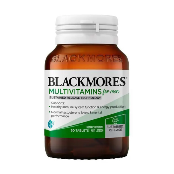 Blackmores Multivitamin For Men Sustained Release 60 เม็ด เสริมภูมิ เพิ่มพลังงาน สุขภาพทางเพศและระบบสืบพันธุ์