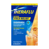 Theraflu Severe Cold Relief สูตรผสมน้ำร้อน (6 ซอง)บรรเทาหวัดรุนแรง ลดหลายอาการในซองเดียว