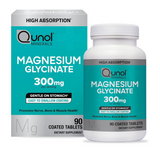Qunol Magnesium Glycinate 300 mg (ขวด 90 เม็ด) เพิ่มการดูดซึม นอนหลับดีขึ้น ลดเครียด ลดตะคริว