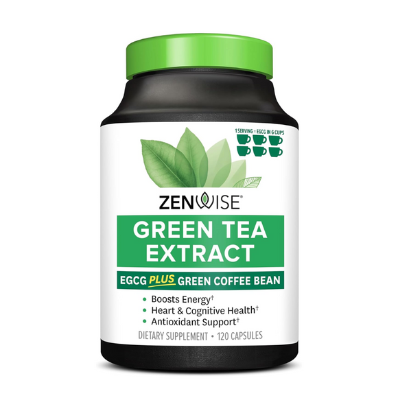 Zenwise Health EGCG สารสกัดชาเขียว 120 แคปซูล - เพิ่มสมาธิ การเผาผลาญ คุมน้ำหนักและสารต้านอนุมูลอิสระ