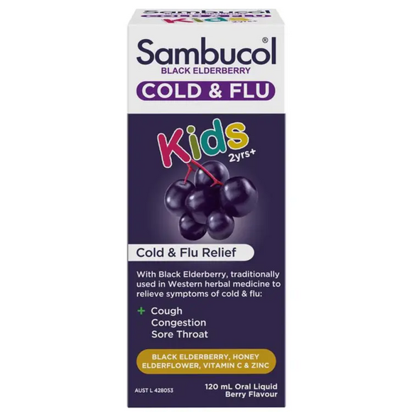 Sambucol น้ำ Cold & Flu 120 ml เสริมภูมิต้านทาน ลดระยะเวลาการเป็นหวัด ให้สุขภาพแข็งแรงขึ้นเร็วขึ้น