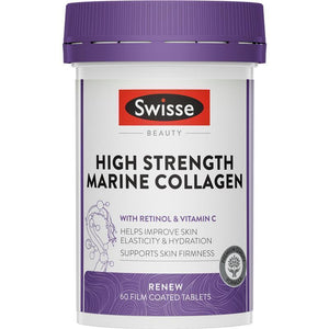 Swisse Beauty High Strength Collagen 60 เม็ด ฟื้นฟู กระชับผิวให้เต่งตึง ผิวเปล่งประกายและแข็งแรง