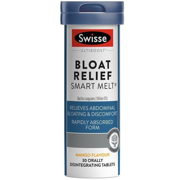 Swisse Ultiboost Bloat Relief Smart Melt  (30 เม็ด) บอกลาความอึดอัดในช่องท้อง