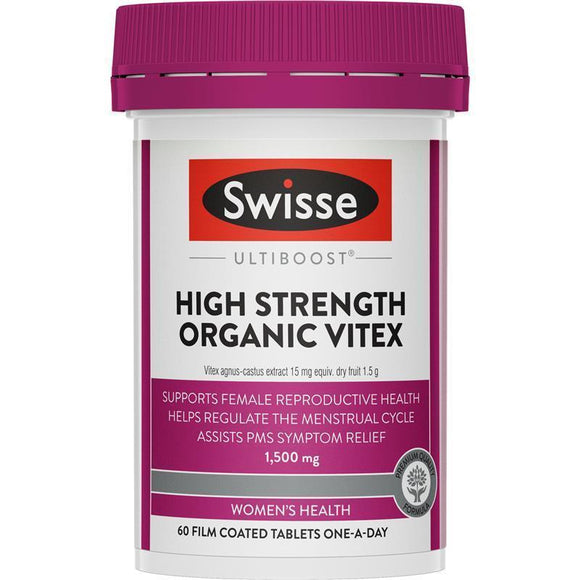Swisse Ultiboost High Strength Organic Vitex (60 เม็ด) ควบคุมฮอร์โมนผู้หญิงให้สมดุล