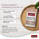 Swisse Ultiboost Magnesium Calcium + Vitamin D 120 เม็ด เพิ่มมวลกระดูกและลดการเกิดโรคกระดูกพรุนได้