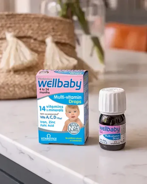 Wellbaby Multi-vitamin Drops 30ml เสริมวิตามินและแร่ธาตุที่เหมาะสม เจริญเติบโตเต็มที่ สมวัย แข็งแรง
