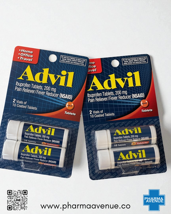 Advil Pain Reliever/Fever Reducer Tablets - Ibuprofen (NSAID) แพต 2 หลอด (20 เม็ด)