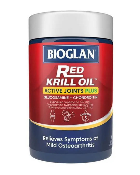 Bioglan Red Krill Oil Active Joints Plus 90 Cap พลัง 3 ประสาน เพื่อสุขภาพข้อที่แข็งแรง เคลื่อนไหวคล่องตัว ใช้ชีวิตได้เต็มที่