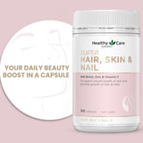 Healthy Care Super Hair, Skin &amp; Nails 100 Capsules ลดผมร่วง ลดริ้วรอย บำรุงเล็บให้แข็งแรง
