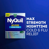 Vicks NyQuil SEVERE Cold & Flu Nighttime Relief 24 LiquiCaps ตัวช่วยกลางคืนเมื่ออาการหวัดและไข้หวัดใหญ่รบกวนการพักผ่อน