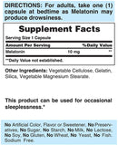 Puritan's Pride Super Strength Rapid Release Capsules Melatonin 10 Mg 120 Tablets