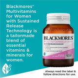 Blackmores Multivitamin For Women Sustained Release 60 เม็ด เสริมพลังงาน สร้างคอลลาเจน ดูแลระบบไทรอยด์และการทำงานของสมอง