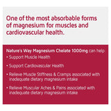 Nature's Way Magnesium Chelate 1000mg 100 เม็ด ลดอาการชา เมื่อยล้า ปวดหัว ปวดตัว ไมเกรน บำรุงหัวใจ