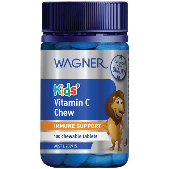 Wagner Kids Vitamin C 100 เม็ดเคี้ยว สำหรับเด็ก เสริมภูมิต้านทานและลดการไม่สบาย เป็นหวัด