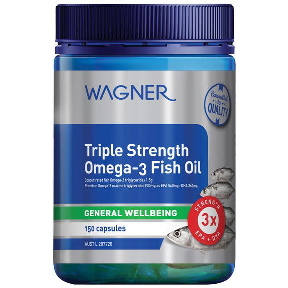 Wagner Triple Strength Omega-3 Fish Oil 150 Cap ลดความดัน ลดน้ำหนัก บำรุงสมอง สายตา หัวใจ