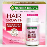Nature's Bounty Hair Growth 90 แคปซูล วิตามินแก้ผมร่วง เร่งผมหนา ให้ยาวและแข็งแรง