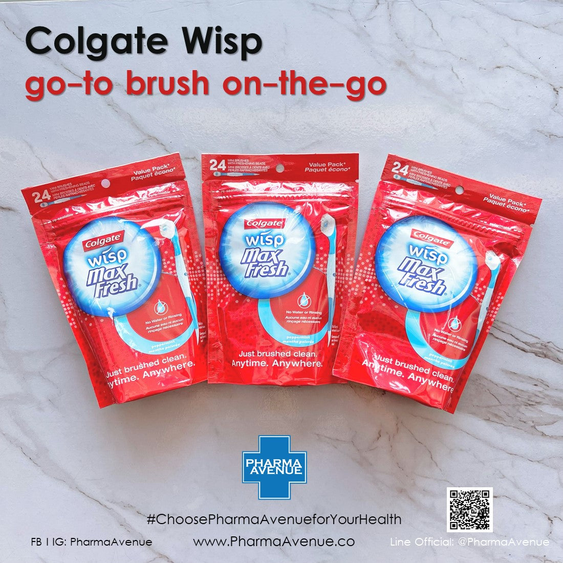 Colgate Max Fresh Wisp Disposable Mini Toothbrush Peppermint 1 ห่อ ได้ ...