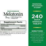 Nature’s Bounty Sleep support ตัวช่วยการนอนหลับ 3mg (240 เม็ด)