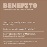 Swisse Ultiboost Magnesium Glycinate 120 Tablets ดูดซึมง่าย ดูแลระบบประสาทและรับมือกับความเครียด ช่วยการนอนหลับ