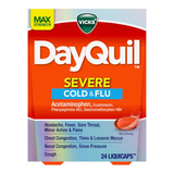 Vicks DayQuil Severe Cold & Flu LiquiCaps 24 Count หวัดหนัก คัดจมูก ไอ มีไข้ ปวดหัว ดูแลครบในเวลากลางวัน