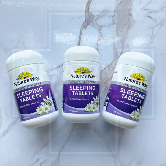 NATURE’S WAY SLEEPING TABLETS 60 เม็ด สมุนไพร + เมลาโทนินช่วยการนอนหลับ